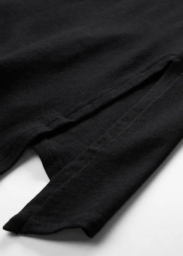 Maglia lunga asimmetrica in misto cotone e viscosa, bonprix