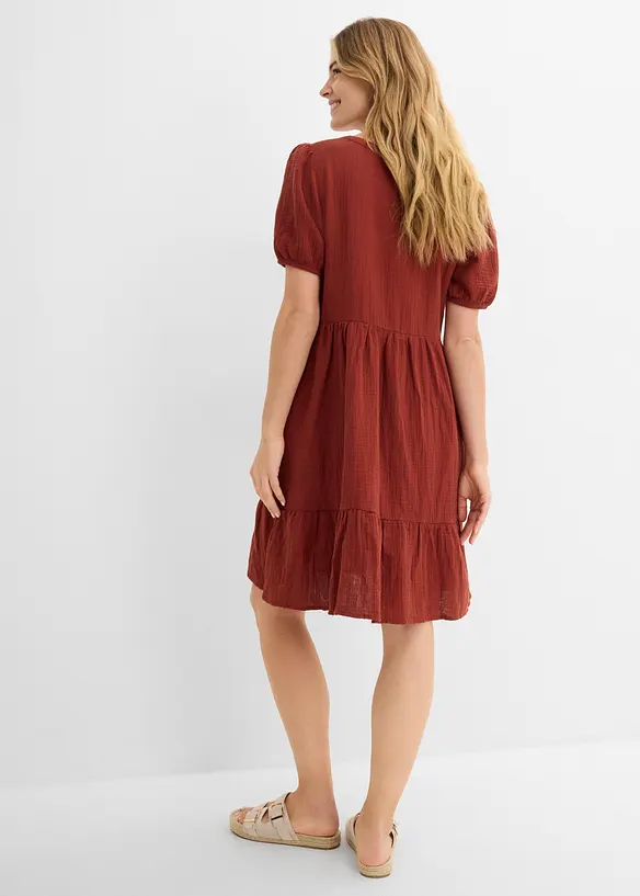Abito oversize in mussola di cotone, bonprix