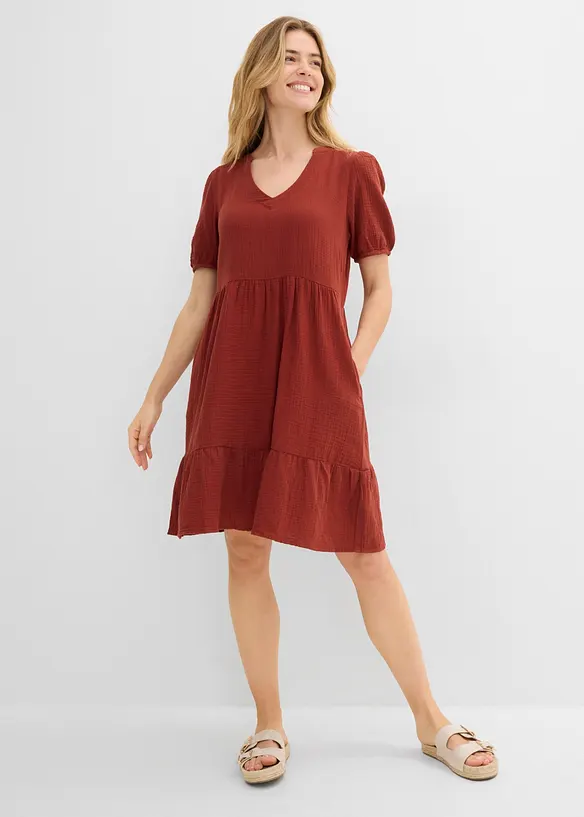 Abito oversize in mussola di cotone, bonprix