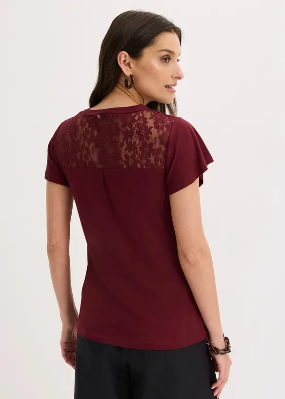 Maglia serafino in misto viscosa, bonprix
