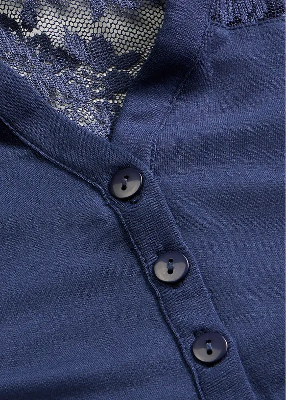 Maglia serafino in misto viscosa, bonprix