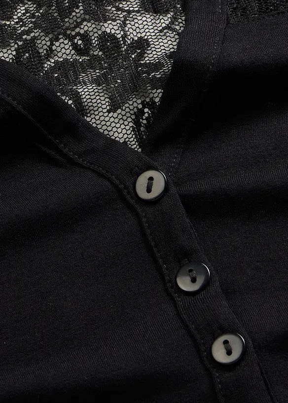 Maglia serafino in misto viscosa, bonprix