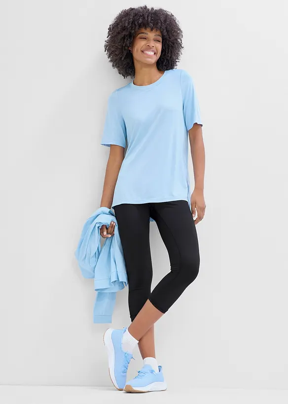 T-shirt lunga per sport con mesh, ad asciugatura rapida, bonprix