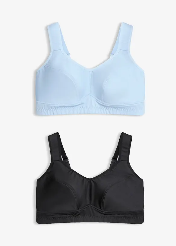 Reggiseno sportivo con sostegno medio (pacco da 2), bonprix