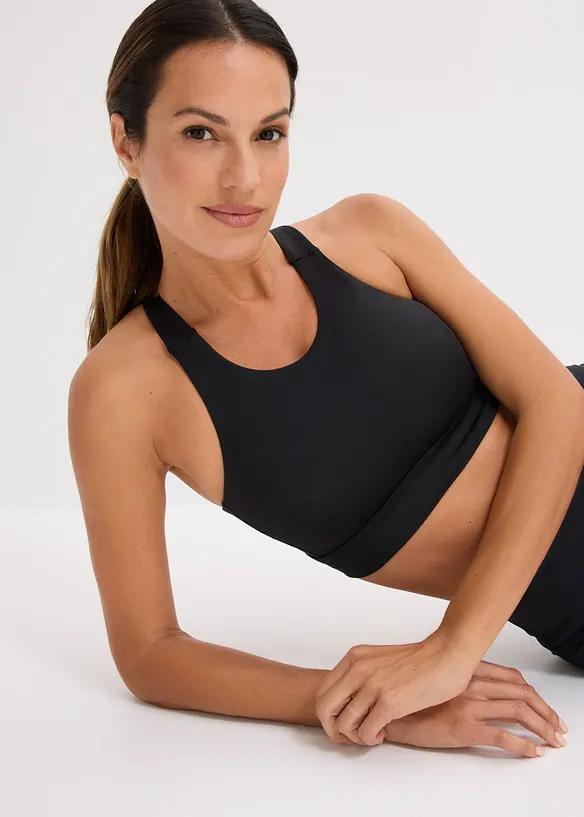 Reggiseno sportivo con spalline olimpioniche e leggero sostegno, bonprix