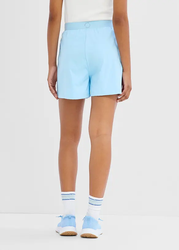 Shorts sportivi ultraleggeri con pieghe decorativi, asciugatura rapida, bonprix