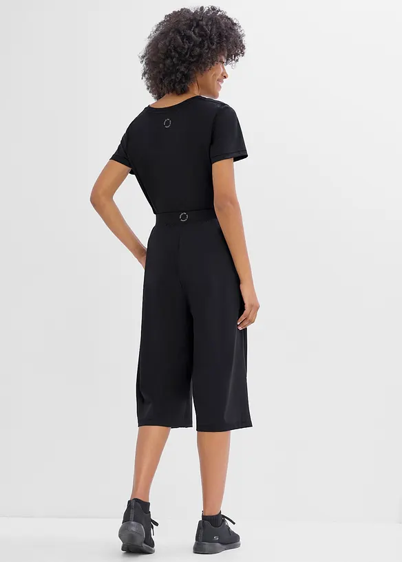 Pantaloni culotte sportivi ultraleggeri con pieghe, ad asciugatura rapida, bonprix