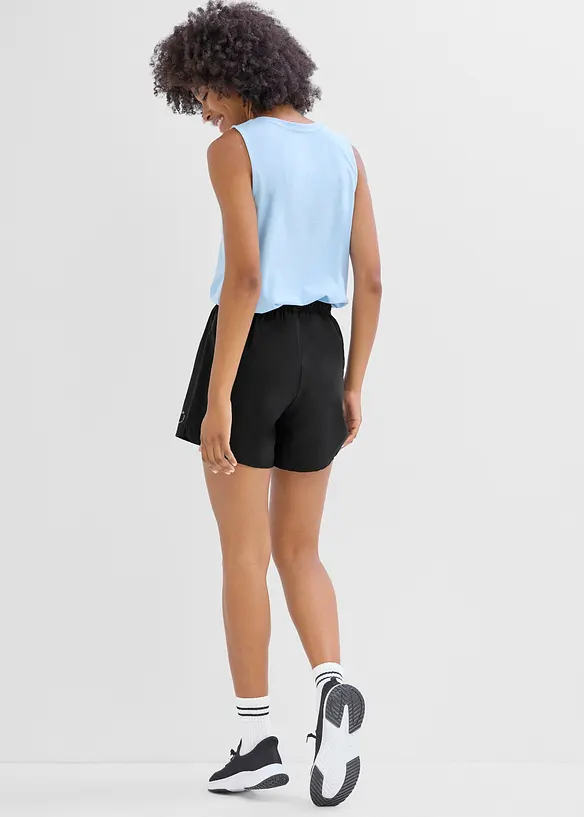 Pantaloni corti sportivi ultraleggeri 2 in 1, ad asciugatura rapida, bonprix