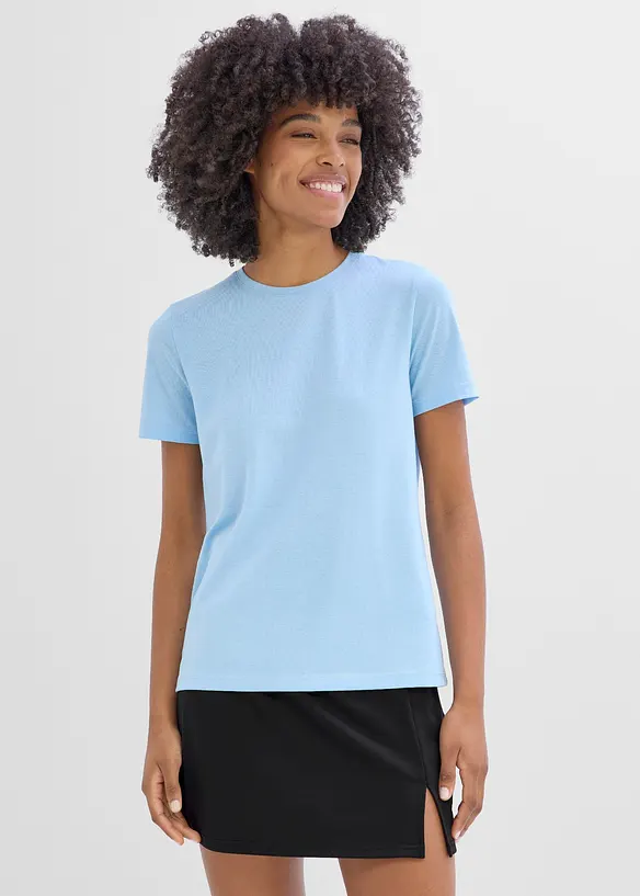 T-shirt per sport con cotone, ad asciugatura rapida (pacco da 2), bonprix