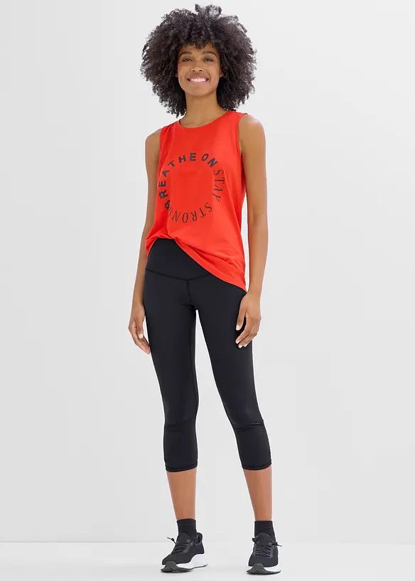 Leggings capri sportivi ultra leggeri con arricciatura, asciugatura rapida, bonprix