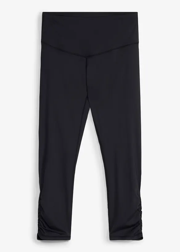Leggings capri sportivi ultra leggeri con arricciatura, asciugatura rapida, bonprix