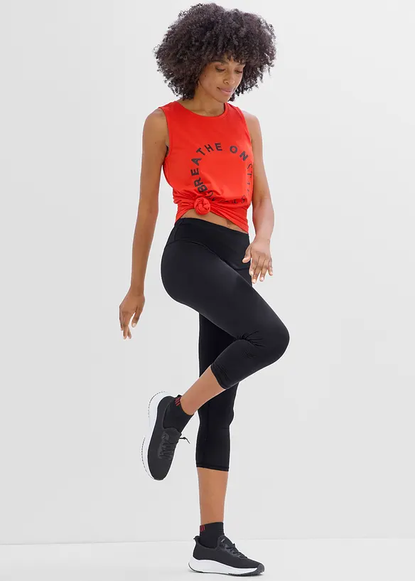 Leggings capri sportivi ultra leggeri con arricciatura, asciugatura rapida, bonprix