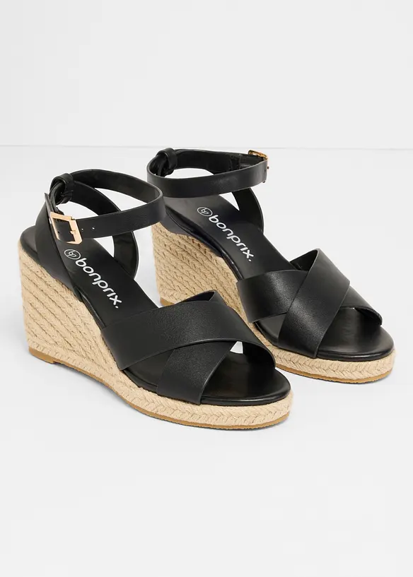 Sandali con zeppa effetto rafia, bonprix