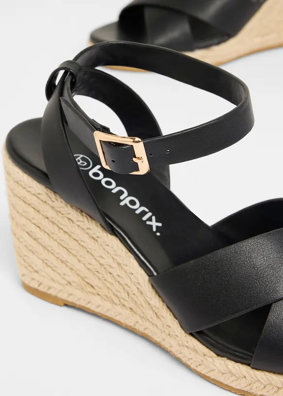 Sandali con zeppa effetto rafia, bonprix