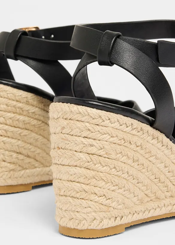 Sandali con zeppa effetto rafia, bonprix