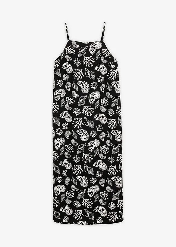 Abito midi in misto viscosa con fantasia allover, bonprix