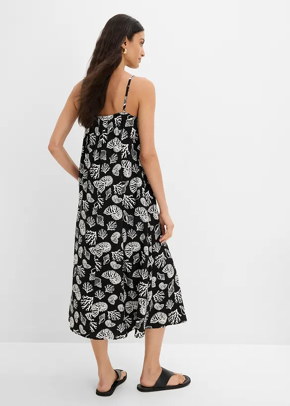 Abito midi in misto viscosa con fantasia allover, bonprix