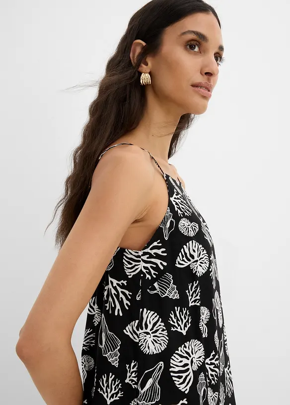Abito midi in misto viscosa con fantasia allover, bonprix