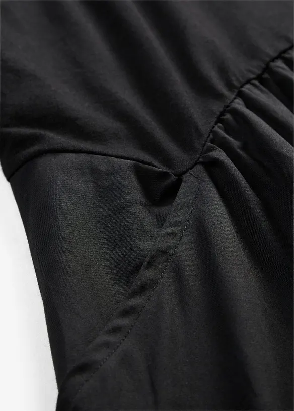 Abito midi in puro cotone con mix di materiali, bonprix
