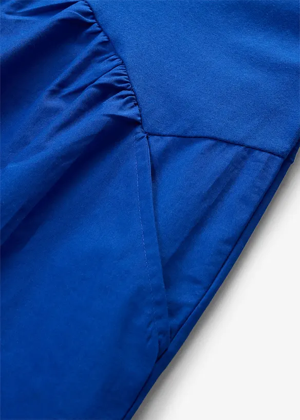 Abito midi in puro cotone con mix di materiali, bonprix