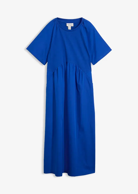 Abito midi in puro cotone con mix di materiali, bonprix