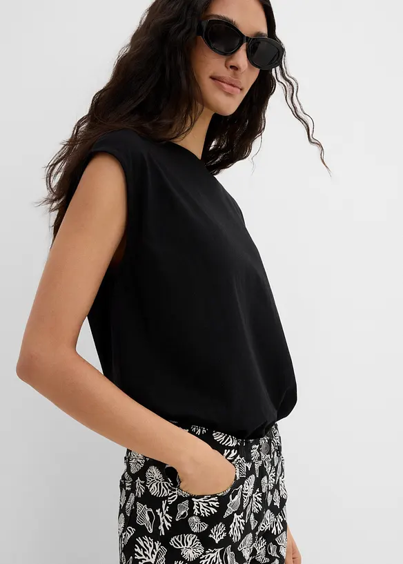 Pantaloni capri in cotone elasticizzato, bonprix