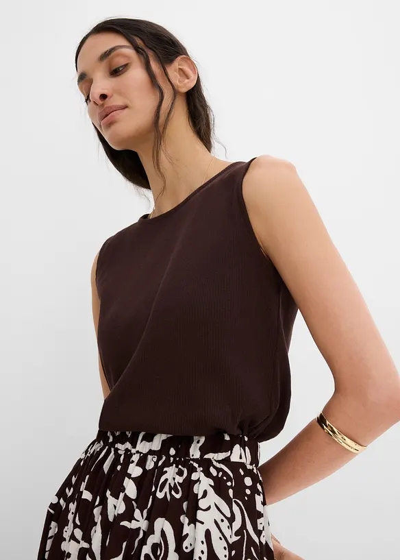Gonna midi in misto viscosa fluido, bonprix