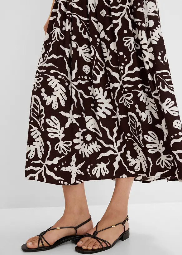 Gonna midi in misto viscosa fluido, bonprix