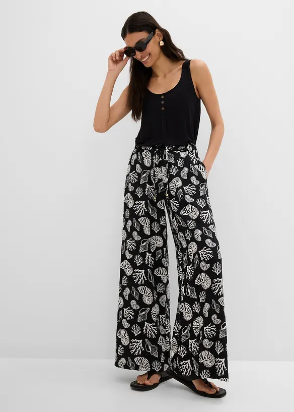 Pantaloni larghi in misto viscosa, bonprix