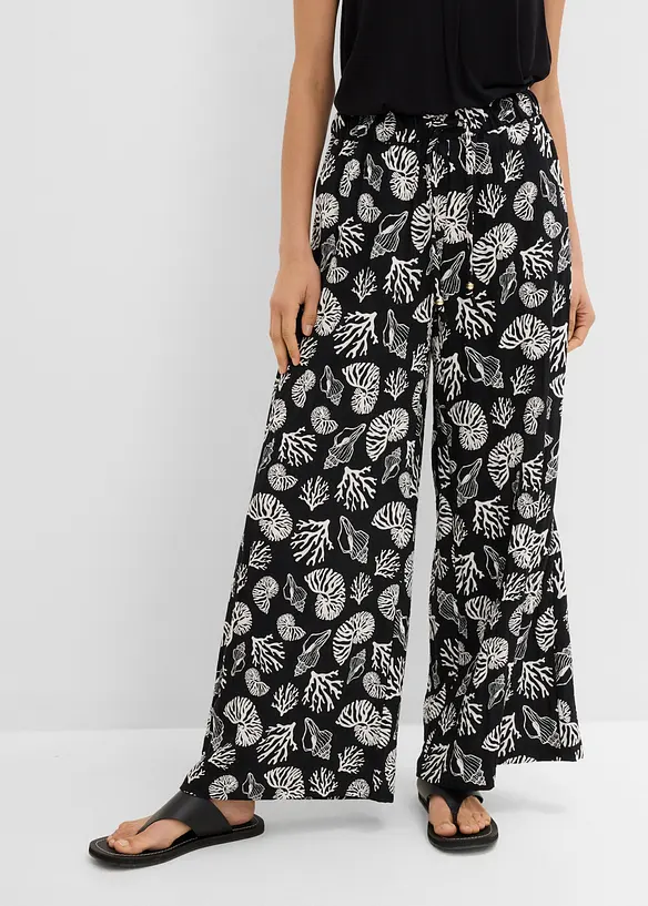Pantaloni larghi in misto viscosa, bonprix
