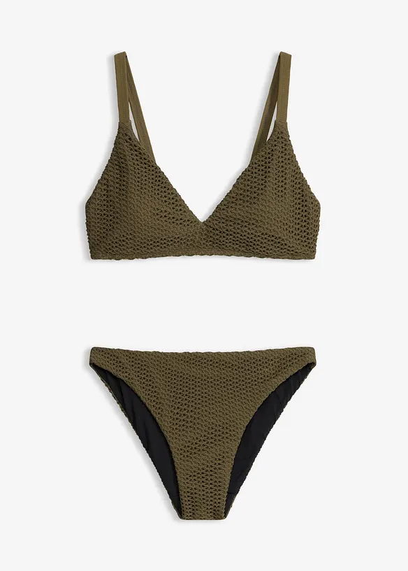 Bikini a bustier effetto uncinetto (set 2 pezzi), bonprix