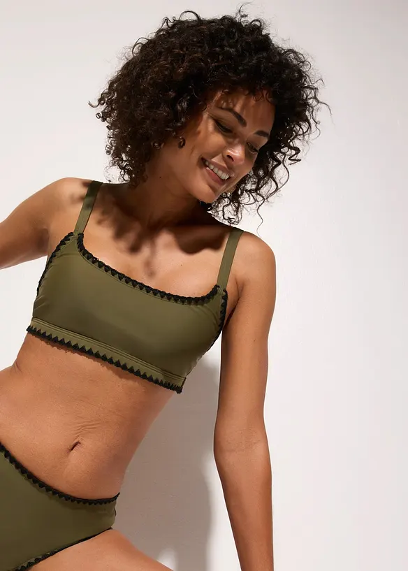 Reggiseno bikini a bustier con ricamo, bonprix