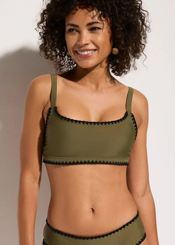 Reggiseno bikini a bustier con ricamo, bonprix