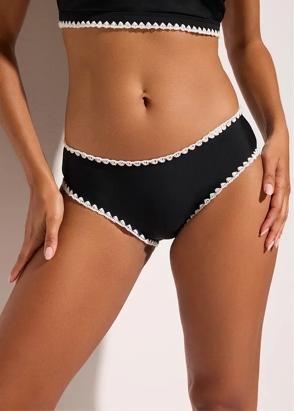 Slip per bikini con ricamo, bonprix
