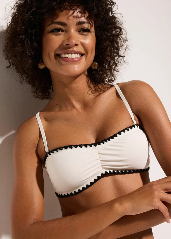 Reggiseno bikini a fascia con ricamo, bonprix