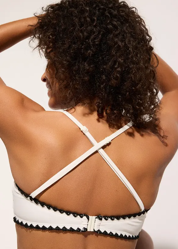 Reggiseno bikini a fascia con ricamo, bonprix