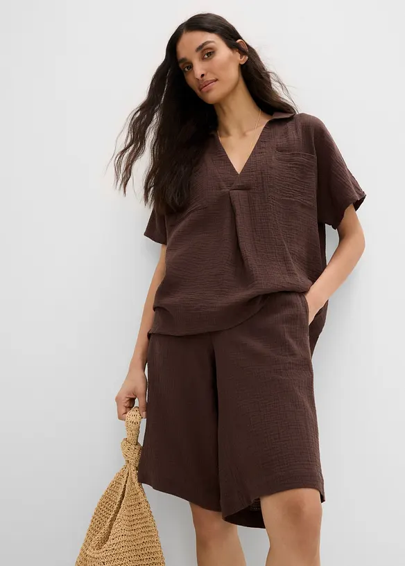 Bermuda in puro cotone con elastico in vita, bonprix