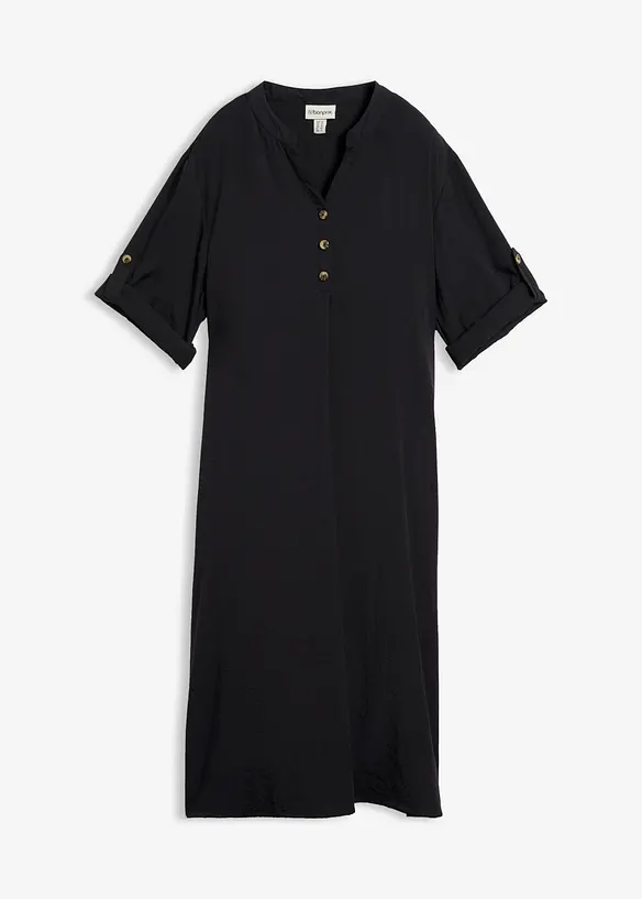 Abito midi in misto lino, bonprix