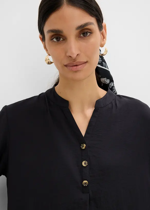 Abito midi in misto lino, bonprix
