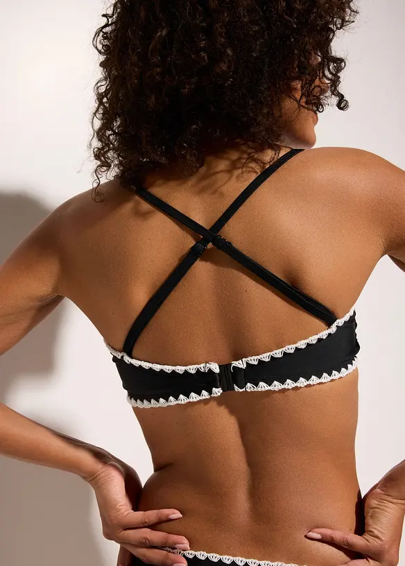 Reggiseno bikini a fascia con ricamo, bonprix