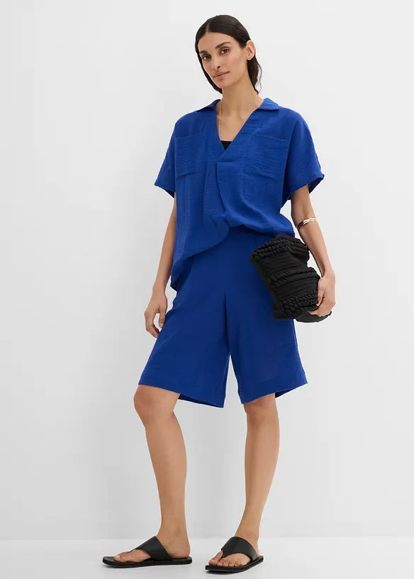 Bermuda in puro cotone con elastico in vita, bonprix