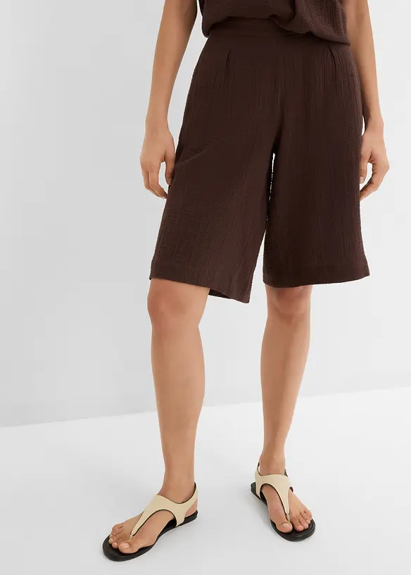 Bermuda in puro cotone con elastico in vita, bonprix