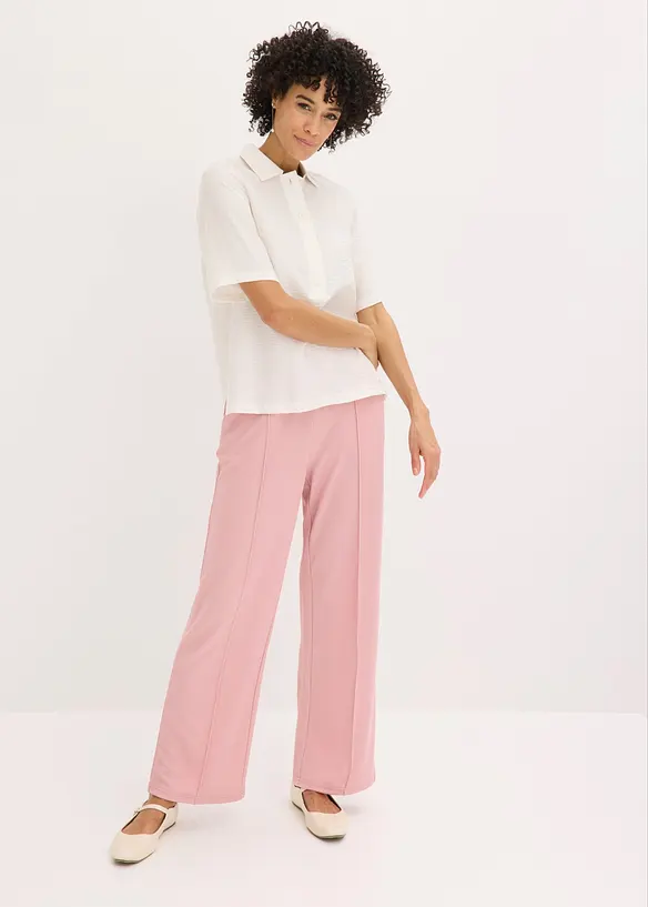 Pantaloni con elastico in vita in interlock robusto, bonprix