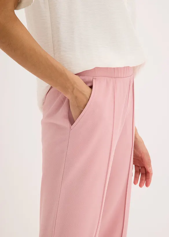 Pantaloni con elastico in vita in interlock robusto, bonprix