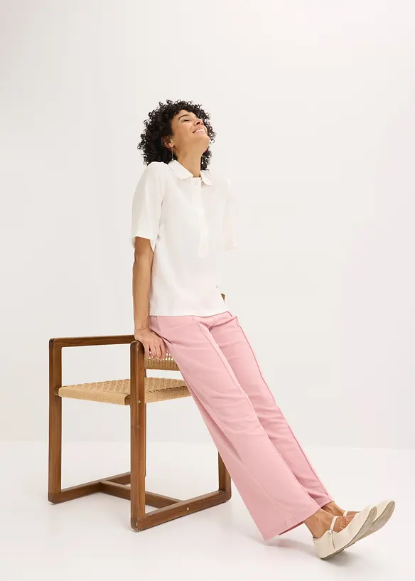 Pantaloni con elastico in vita in interlock robusto, bonprix