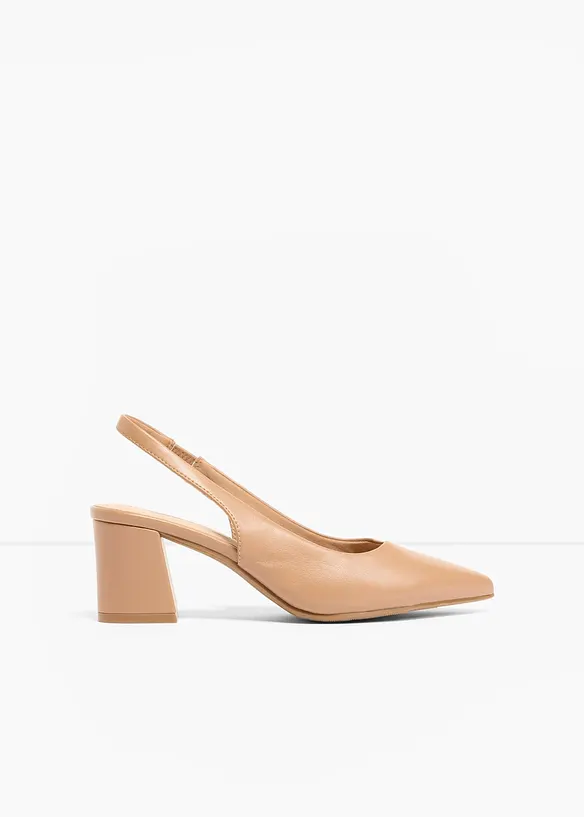 D&eacute;collet&eacute; slingback con tacco a blocco, bonprix
