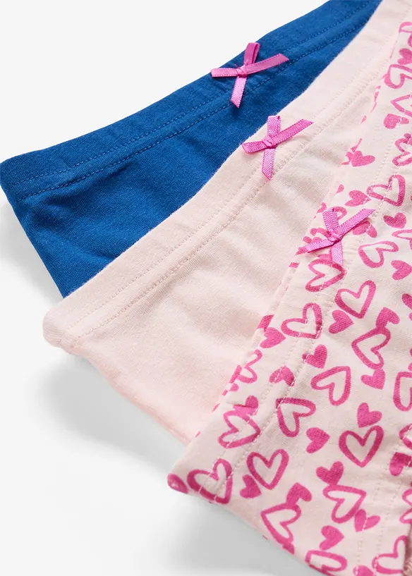 Panty con piccolo fiocco in satin e cotone morbido (pacco da 5), bonprix