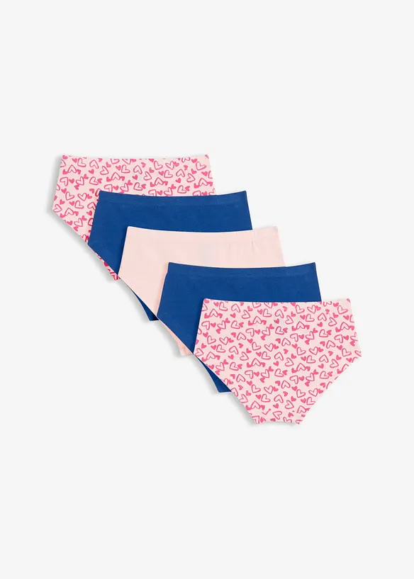 Panty con piccolo fiocco in satin e cotone morbido (pacco da 5), bonprix
