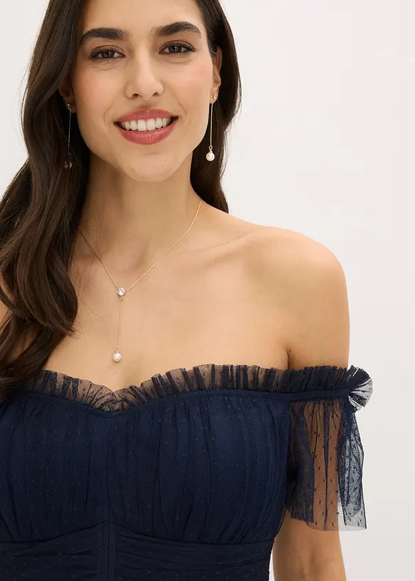 Abito lungo in tulle delicato, bonprix