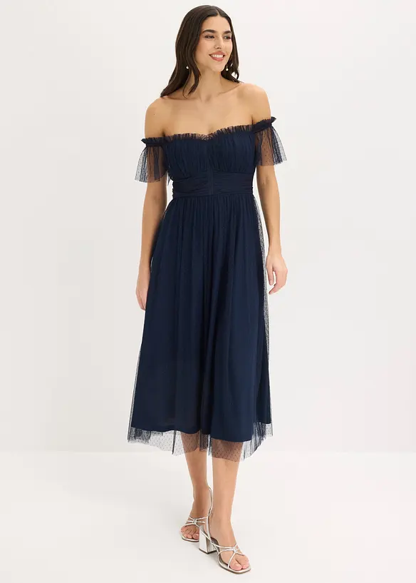 Abito lungo in tulle delicato, bonprix